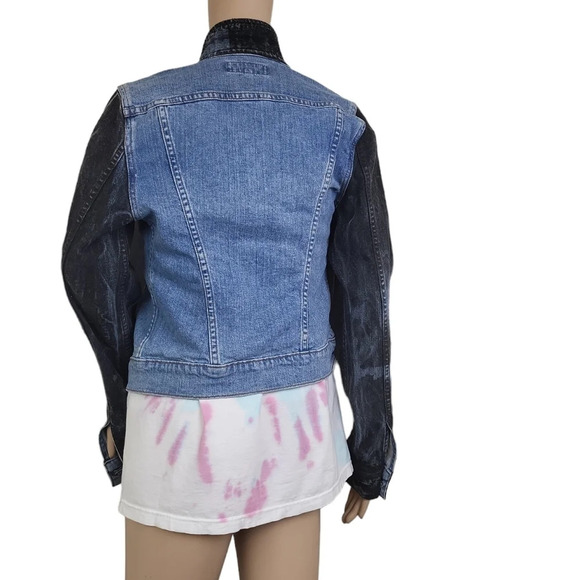 J Brand Denim Coated Sleeve Bowie Jacket M - Picture 2 of 4